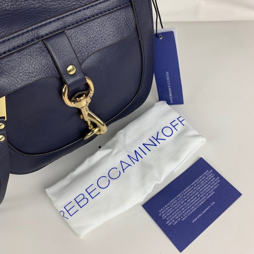 New Rebecca Minkoff Dog Clip Navy Crossbody - Picture 4 of 8